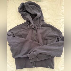 JOY LAB Cropped Black Zip-Up Hoodie Sweatshirt